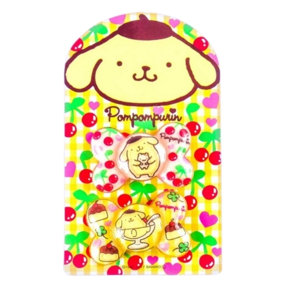 Sanrio Pompompurin Cherry Dessert Hair Tie Set - Picture 1 of 6